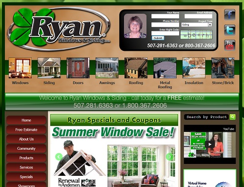 Thumbshot of Ryan Windows and Siding website